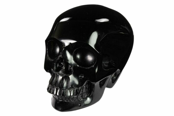 Realistic, Polished Black Obsidian Skull #151044